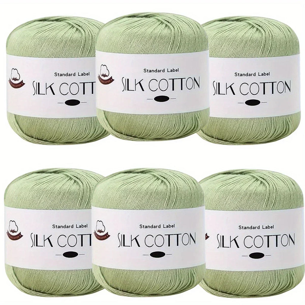 Hilo de Algodón de Seda - Hilo Fino para Ganchillo, Suéteres de Punto, Chales, Bufandas y Manualidades, Hilo Suave y Duradero 50g/unidad