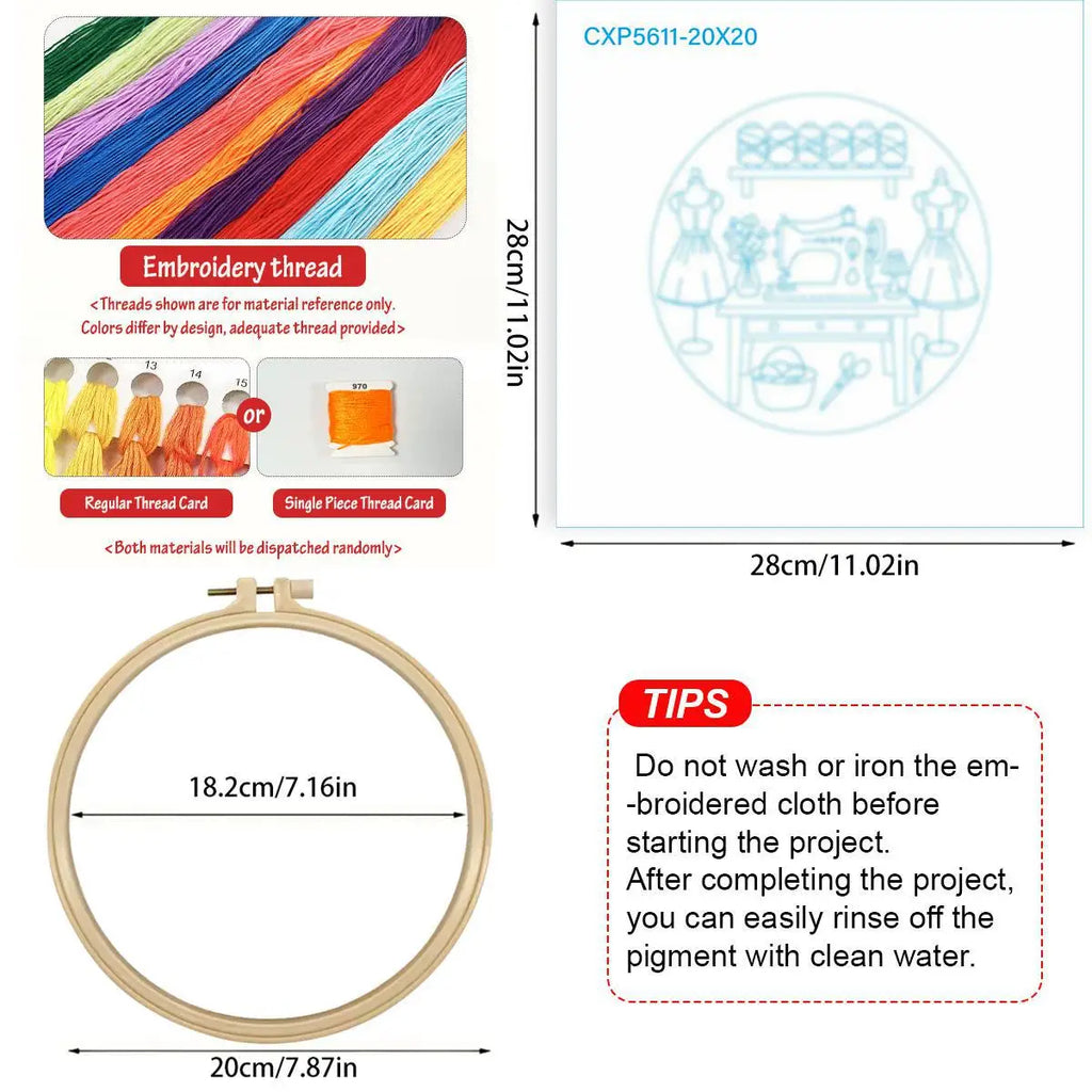 Sewing Shop Embroidery Starter Kit – DIY Beginner Embroidery Kit