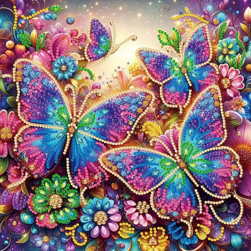 Kit de pintura de diamante de mariposa – Forma especial | 30x30cm (11.8" x 11.8")