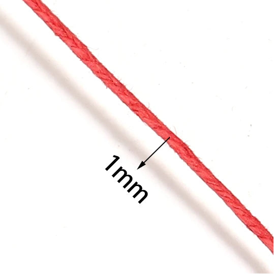 Waxed Cotton Beading Cord – 1mm, 70m Spool | 15 Colors | Bracelets, Necklaces & DIY Jewelry