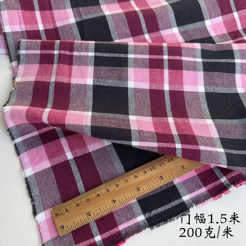 100% Cotton Brushed Plaid Fabric – Soft & Breathable | 145 cm Wide | Shirts, Dresses & Home Decor