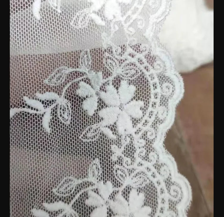 Cotton Mesh Embroidery Lace Trim – 40 Yards, 6cm Wide | Wedding, Garment & DIY Decoration