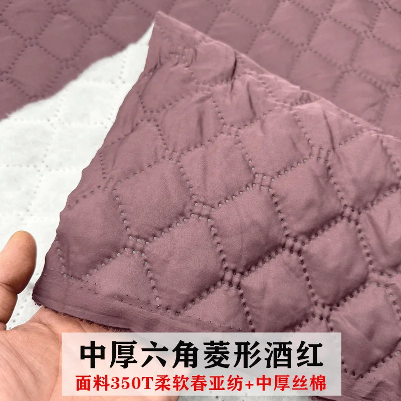 Quilted Lining Fabric by the Meter – 100cm x 145cm Polyester Sewing Cloth