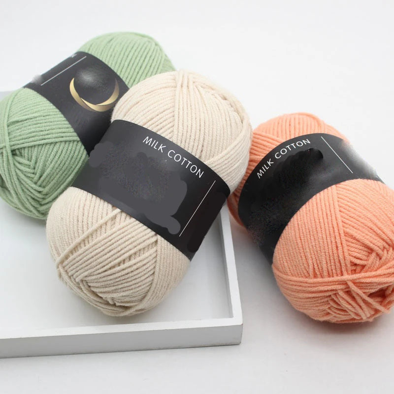 4-Strand Milk Cotton Yarn – 16S Acrylic Blend | Hand Knitting, Sweaters, Scarves & DIY Bags