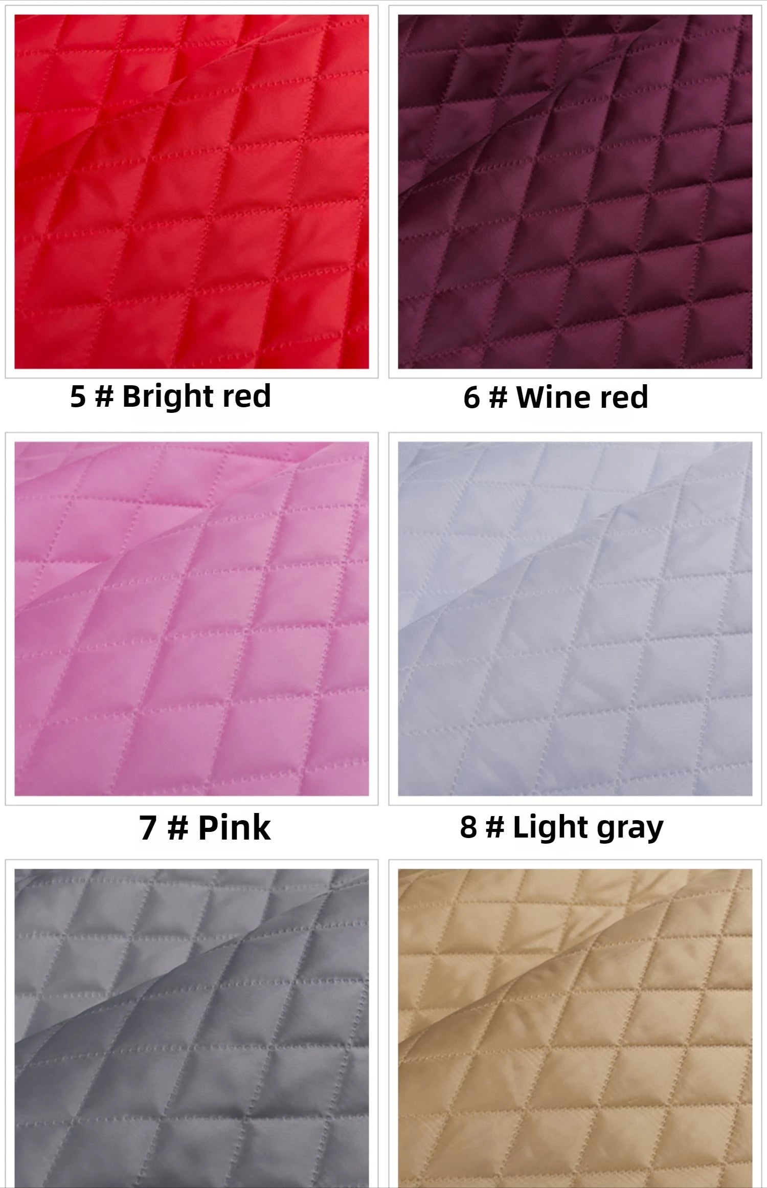 Thickened Quilted Lining Fabric – 59" Wide Polyester Geometric Liner for Coats, Jackets & Vests (Sold by the Meter)