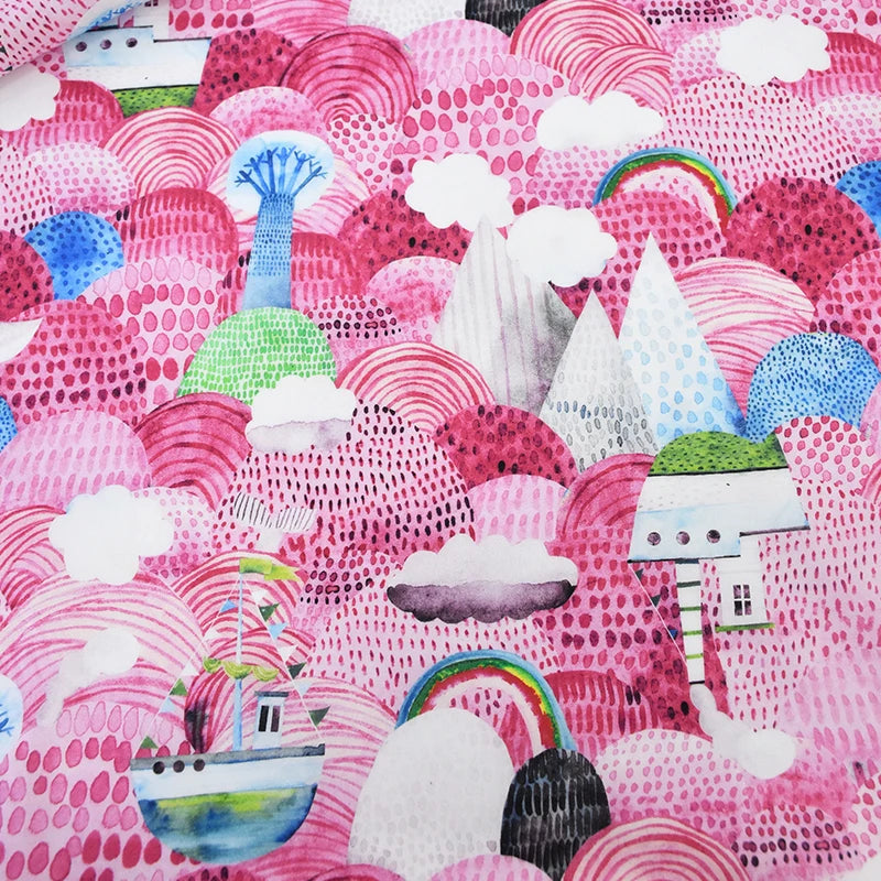 Fruit Print Cotton Fabric by the Meter – Breathable Woven Cloth for Quilting, Sewing & DIY