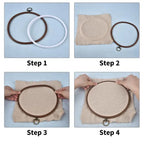 Wood-Grain Embroidery Hoop – Round & Oval Sizes