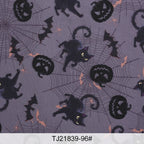 Halloween Print Fabric – Spiderweb, Ghost & Holiday Motifs | 100% Polyester, 150cm Wide