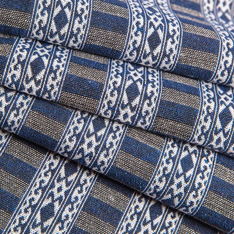 Ethnic Print Linen-Cotton Blend Fabric – 150 cm Wide (59 in) | Sold by Length