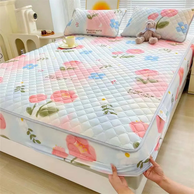 mtuove Soft Brushed Quilted Mattress Cover – Anti-Mite, Breathable, Fits 3–28cm Mattresses
