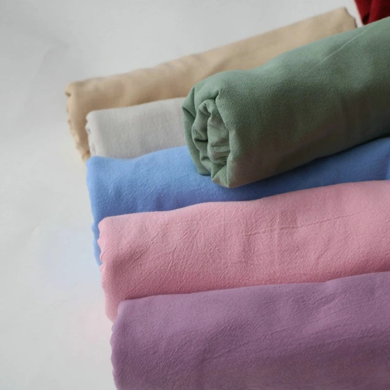 Cotton Linen Crepe Fabric – 137cm Wide | Skin-Texture Weave for Clothing, Curtains & Home Décor