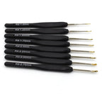 8-Piece Fine Crochet Hook Set – Black Handles