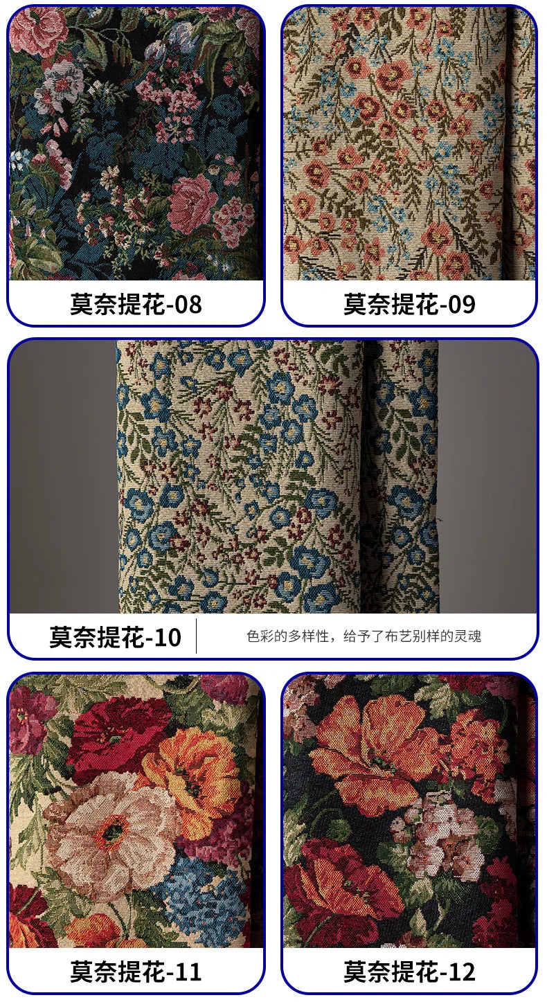 Monet Oil Painting Jacquard Fabric by the Meter | 146cm Wide | Home Décor & Sewing