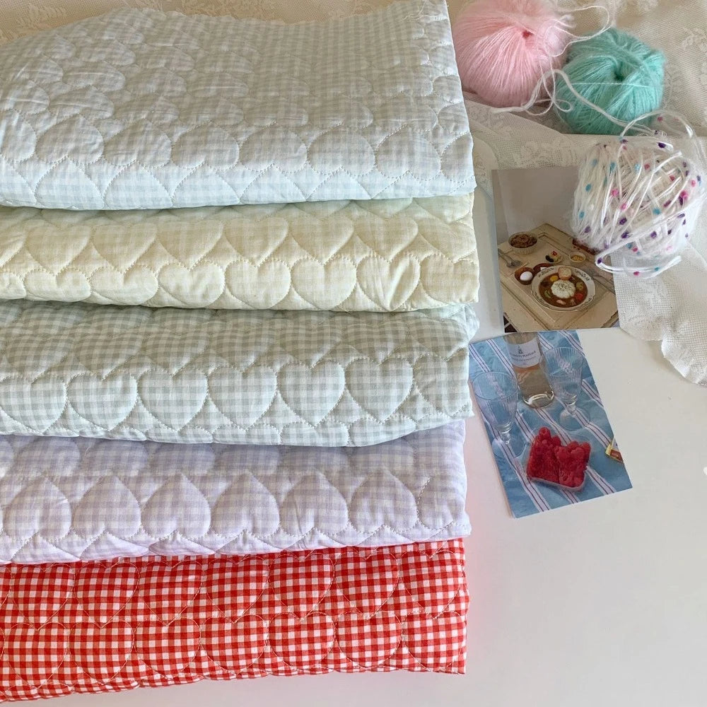 Light Plaid Quilted Cotton Fabric – 145x50cm, 40s Poplin, Breathable for Jackets, Bags & Handmade Sewing