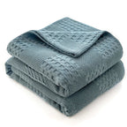 Manta de Algodón 100% Suave Transpirable de Waffle para Cama Twin Queen King Manta Decorativa a Cuadros para Sofá Mantas Ligeras de Verano