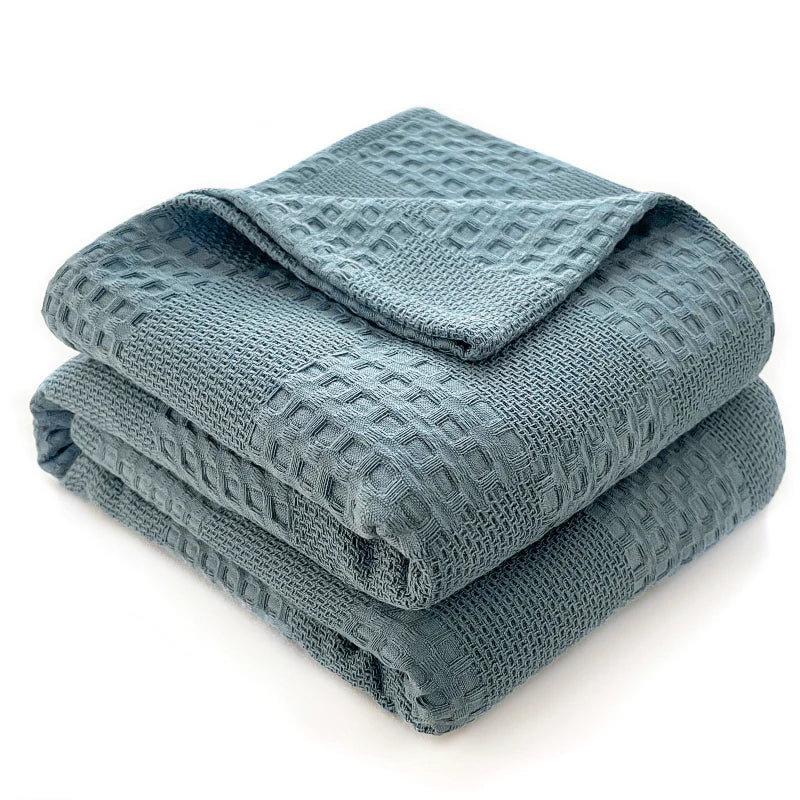 100% Cotton Waffle Blanket – Throws & Bed Layering