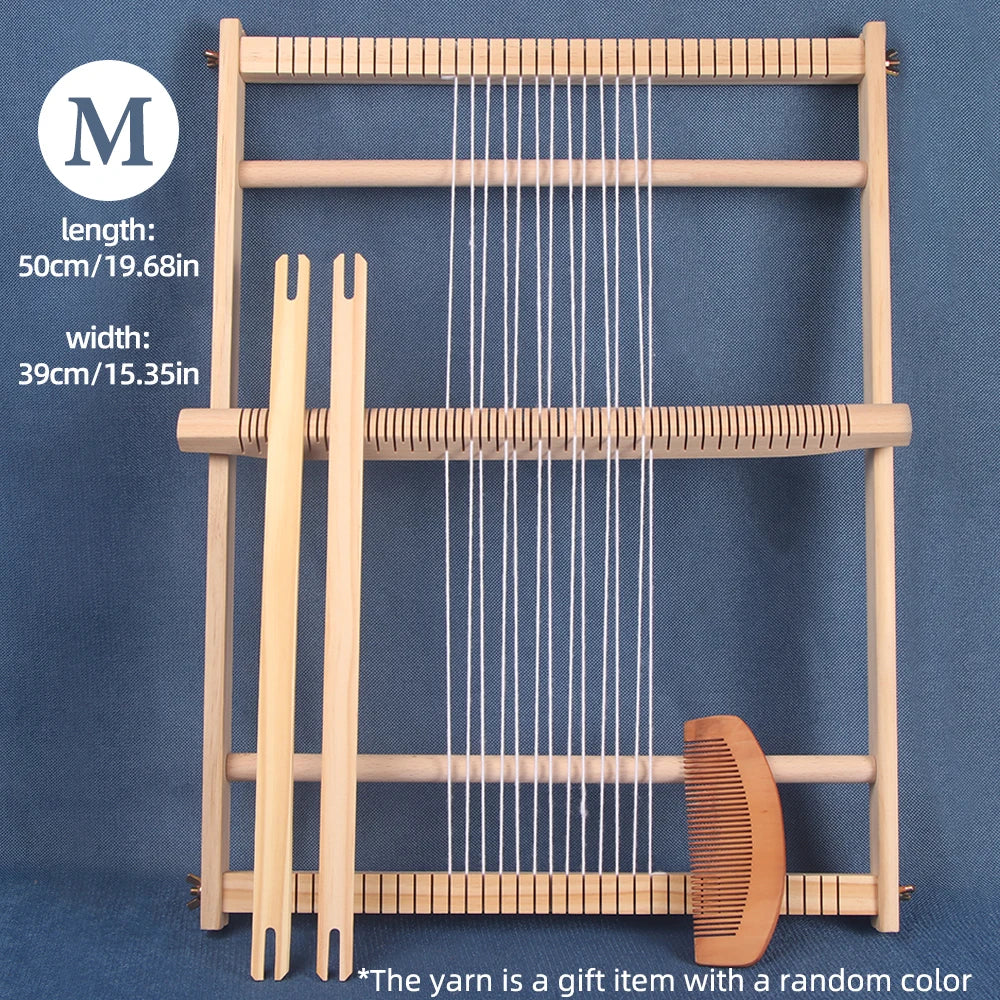Wood DIY Weaving Loom – Beech Frame Tapestry & Carpet Knitting Tool