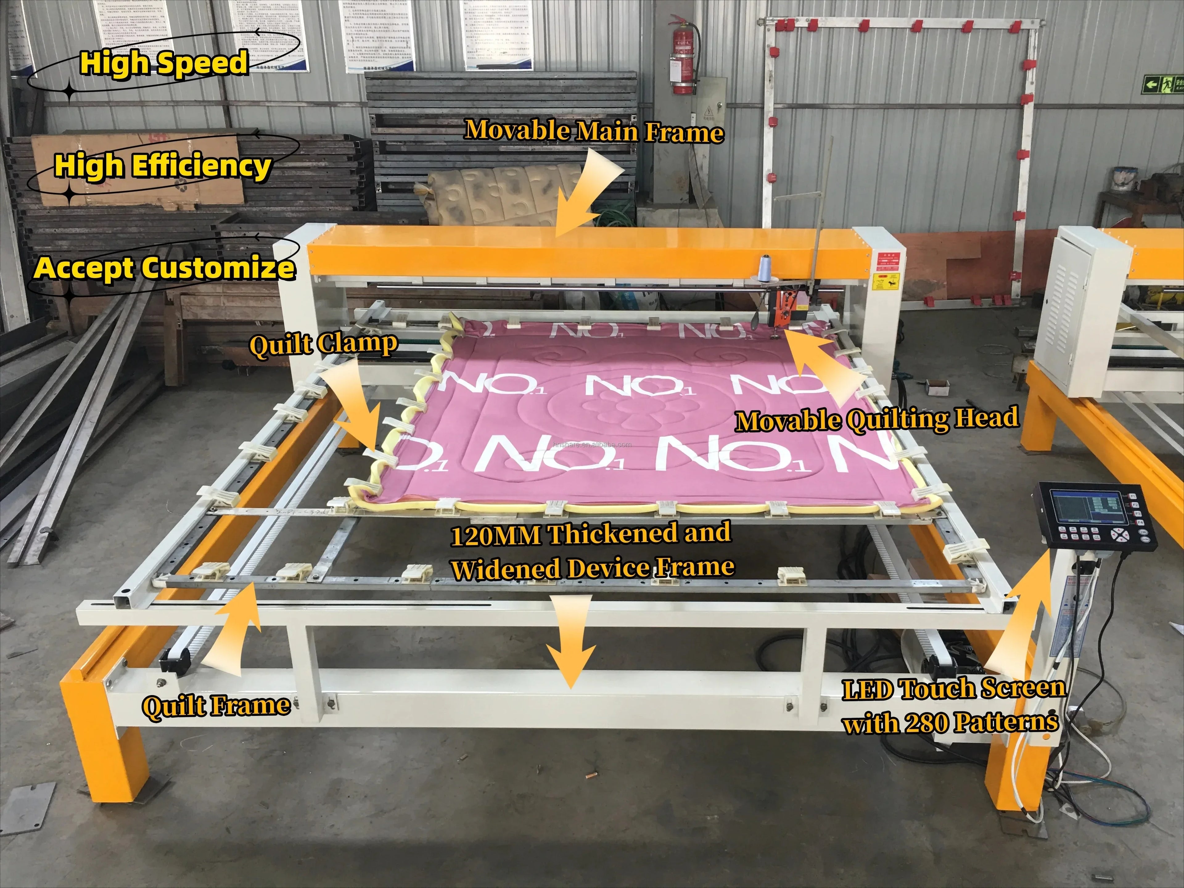 High-Speed Computerized Longarm Quilting Machine