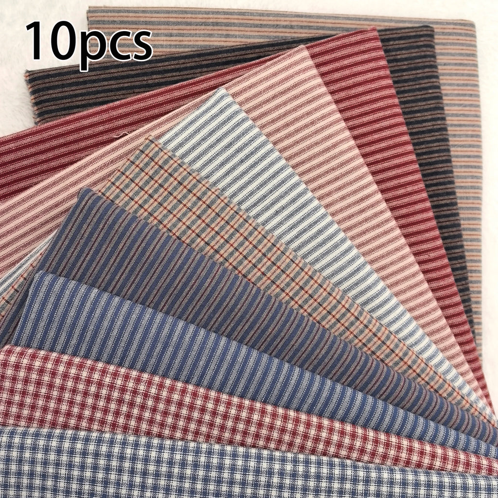 Yarn-Dyed Striped Plaid Cotton Quilting Fabric – 55" Wide, Multiple Cut Sizes | Patchwork & Tilda Crafts