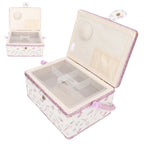 Vintage Sewing Basket Household Fabric Craft Thread Needle Storage Box Organizer