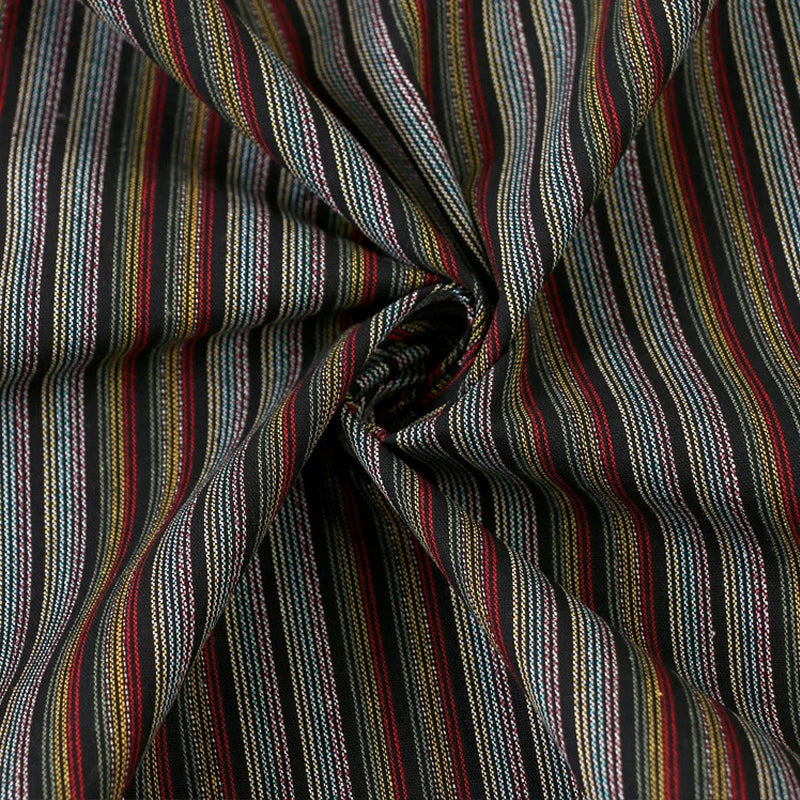 Yarn-Dyed Jacquard Striped Linen Cotton Fabric – 55" Wide, Sold by the Half Yard