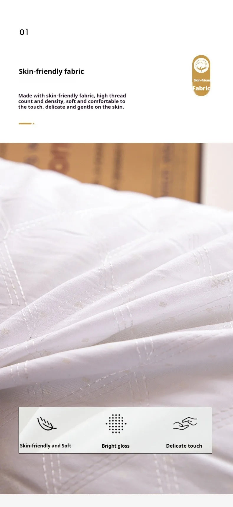 White Long Body Pillow Insert – Soft Polyester Fill, 4 Sizes (48x100 to 48x180cm)