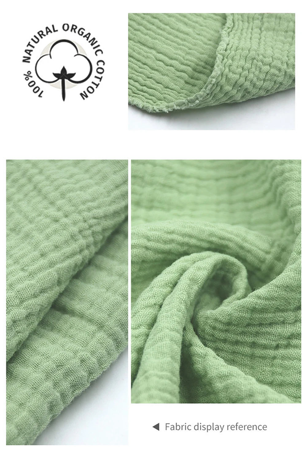 Double Gauze Cotton Muslin Fabric – 140cm Wide | Soft & Breathable for Quilting, Dresses & DIY