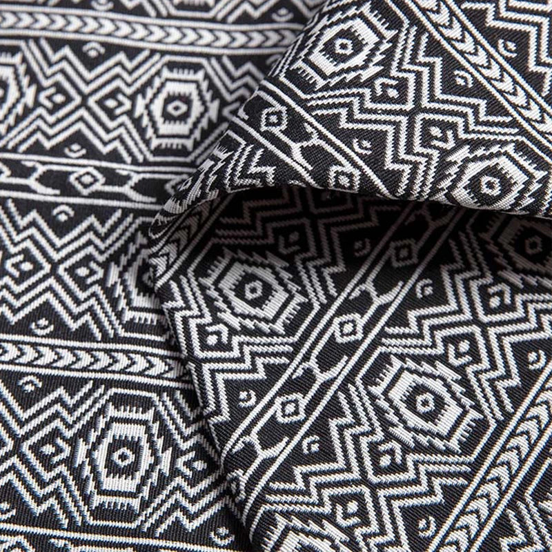 Ethnic Print Linen-Cotton Blend Fabric — Jacquard Woven | 0.5, 1, 2 & 3 Meter Cuts