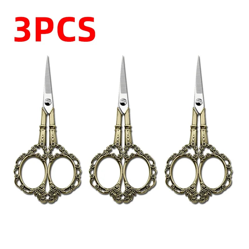 Tijeras de sastre retro – Tijeras de bordar y coser de acero inoxidable | Unidad individual, paquete de 3 y paquete de 6