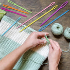 Agujas de coser de plástico de ojo grande, 30 unidades – Agujas coloridas de seguridad para enlazar y para lana para manualidades