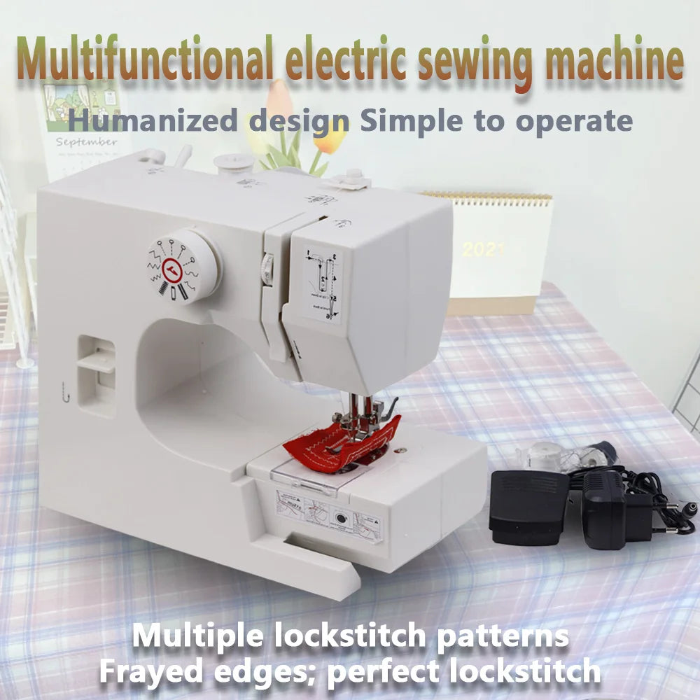 Máquina de Coser Eléctrica Semiautomática – Portátil de 12 Puntadas