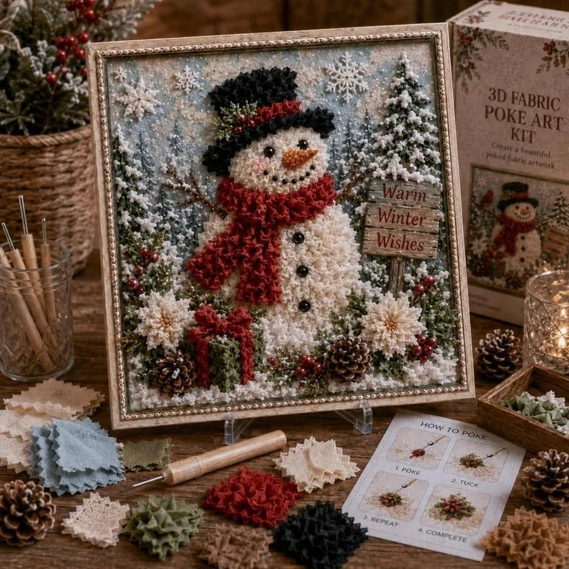 Kit de arte en tela 3D de Navidad – Decoración navideña DIY para adultos
