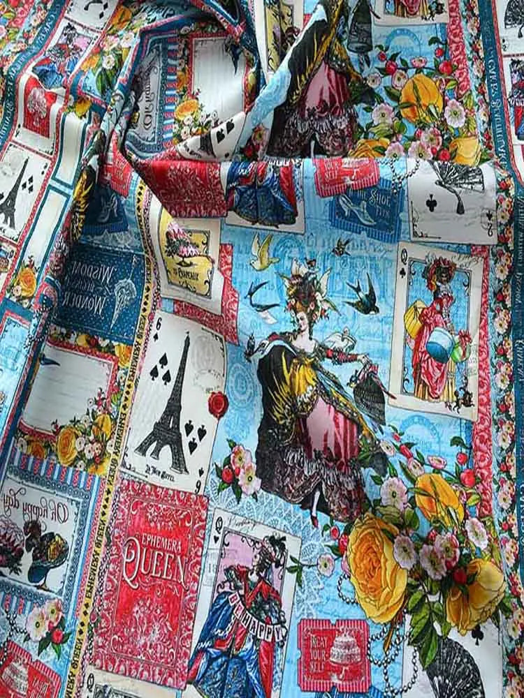 Vintage Newspaper & Map Digital Print 100% Cotton Fabric – 110cm Wide, Sold by the Half Meter