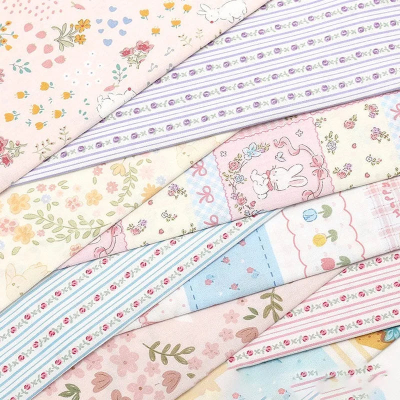 Floral Printed 100% Cotton Fabric – 160cm Wide, Rustic Style for Quilting, Sewing & DIY