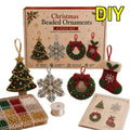 Kit de adornos de Navidad con cuentas — Juego de 4 piezas | Árbol, copo de nieve, corona y calcetín