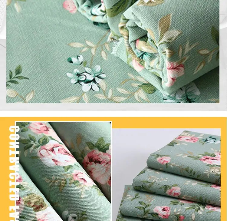 Floral & Stripe Thickened Polyester Canvas Fabric – 150cm Wide, 390g/m | Sofas, Bags, Cushions & Home Décor