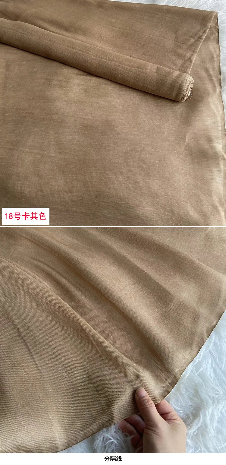 Mulberry Silk & Linen Blend Fabric by the Meter | 138cm Wide | 13 Momme