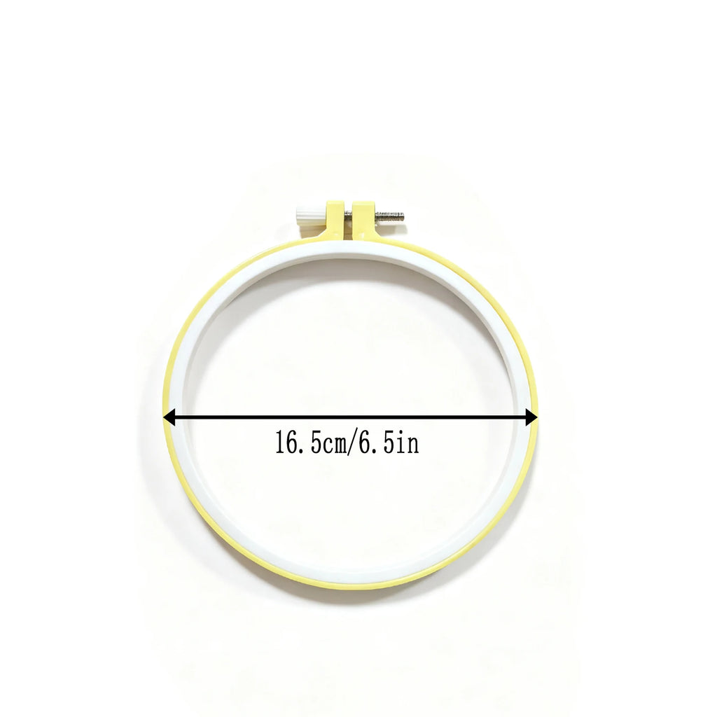 Color-Coded Plastic Embroidery Hoops – 7 Sizes