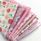 Paquete de Tela de Algodón — 8 Retales Grandes Precortados (25×20cm) | Estampados Florales para Patchwork