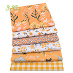 Orange Floral Printed Twill Cotton Fabric – 160cm (63") Wide | Cut to Order