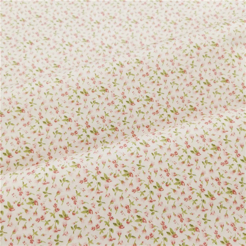 Small Floral Cotton Twill Fabric, Making Bedding, Handmade Pajamas Dress, Lining, 150x50cm, 2024