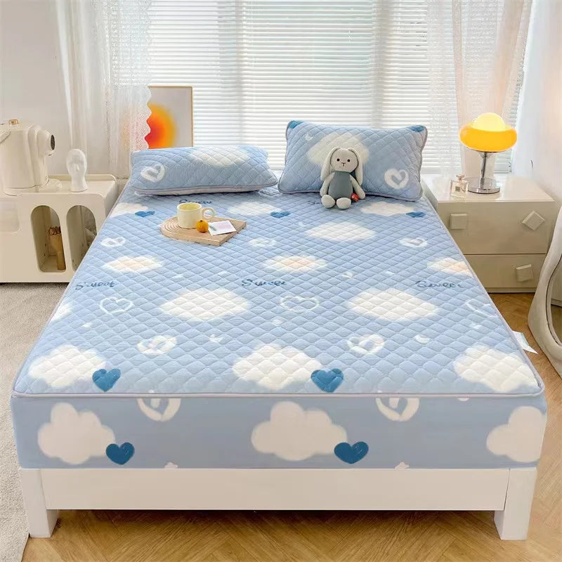mtuove Soft Brushed Quilted Mattress Cover – Anti-Mite, Breathable, Fits 3–28cm Mattresses