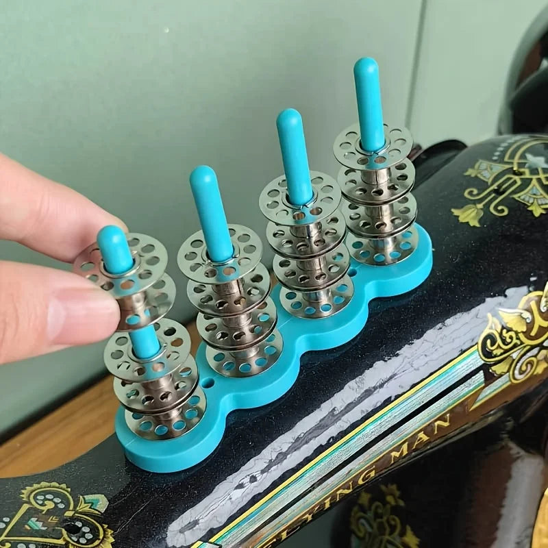 Sujetador magnético para canillas – Soporte organizador de carretes para máquina de coser con base magnética (paquete de 2)