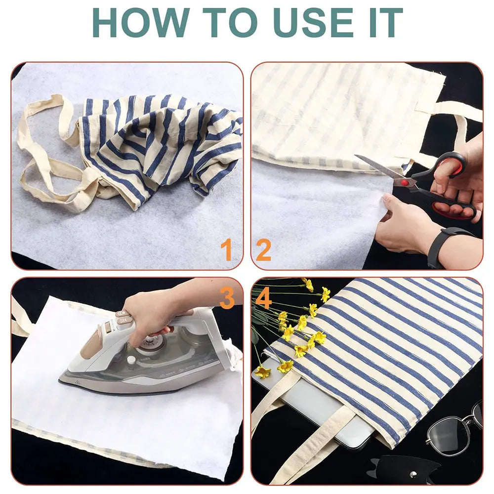 Sewing Interfacing Fabric Fusible Cotton Interlining 110g 200g 300g 400g Iron on Nonwoven Craft Bag Making Garment Making Supply