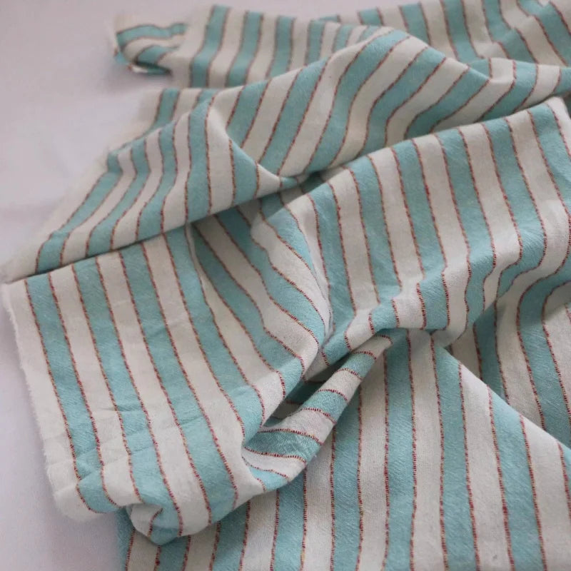 Retro Striped 100% Cotton Fabric – 55" Wide, Sold by the Half Meter | Shirts, Dresses & Quilting