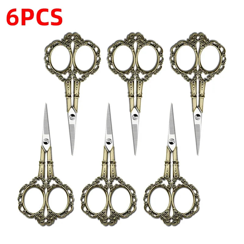 Tijeras de sastre retro – Tijeras de bordar y coser de acero inoxidable | Unidad individual, paquete de 3 y paquete de 6