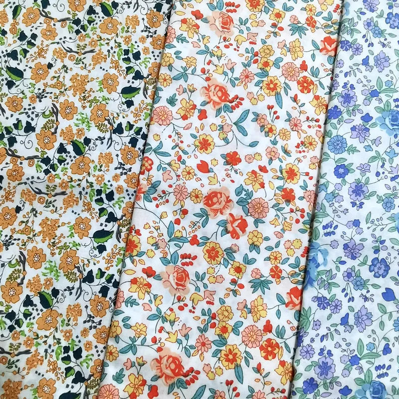 100% Cotton Poplin 60S Small Floral Print Fabric | 145cm Wide | Half Meter