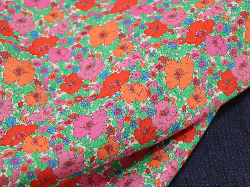 80s Count Floral Digital Print 100% Cotton Fabric – 55" Wide | Dresses, Skirts & Quilting (Sold by the Half Meter)