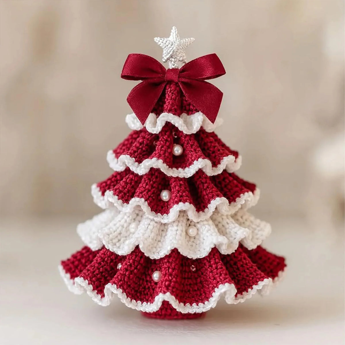 DIY Crochet Christmas Tree Kit – Yarn, Hook & Beads Included