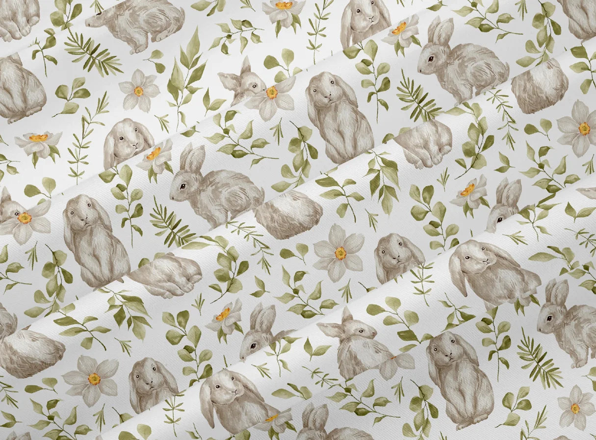 Rabbit Print Twill Cotton Fabric – 160cm Wide, Per 50cm